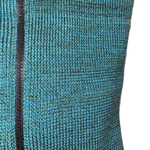 Pollen Sweaters Inc Womens Size Large Green Cardigan Knit Full Zip Pure Wool - Picture 5 of 8